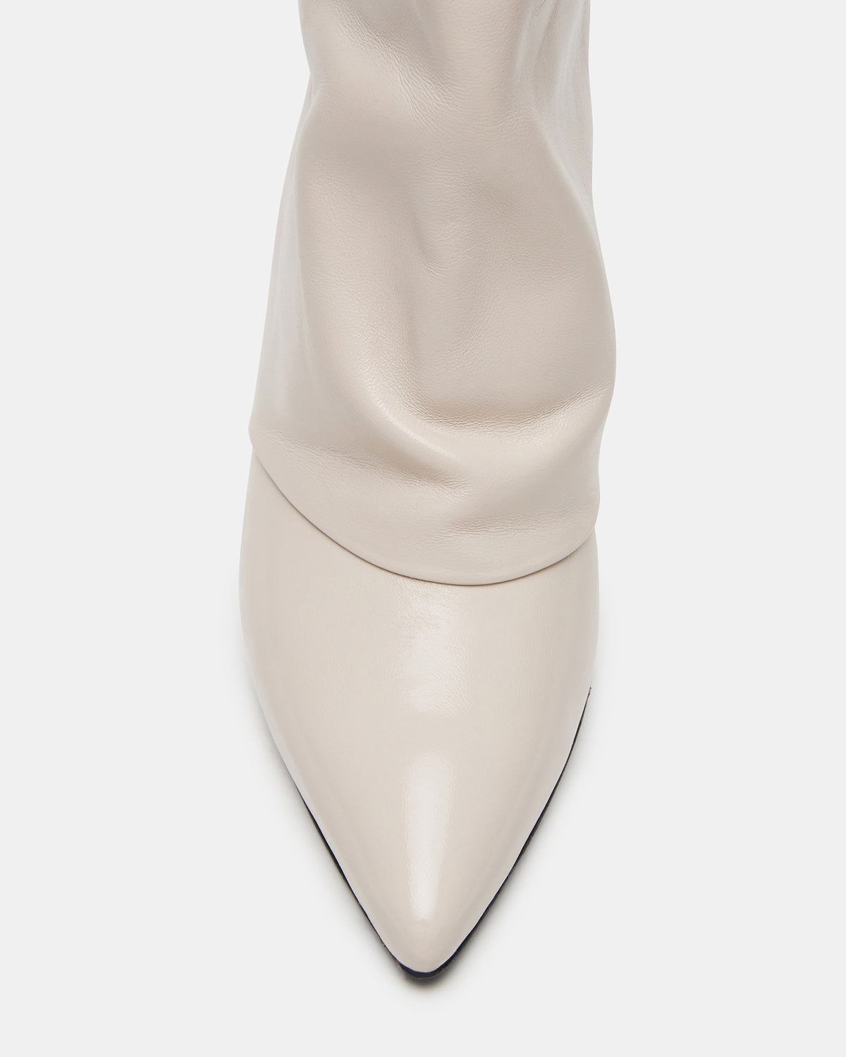 SHINER White Leather Pointed-Toe Kitten Heel Women's Ankle Boot Steve Madden WHITE LEATHER
