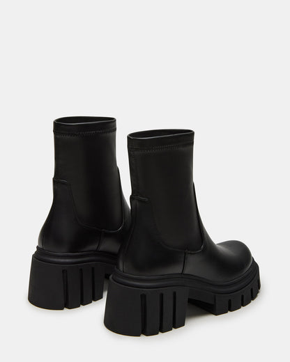 BOOMBA Black Lug Sole Ankle Boot | Women's Booties Steve Madden BLACK