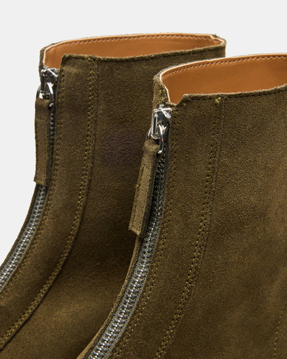 JONES Olive Suede Zipper Lug Women's Ankle Boot Steve Madden OLIVE SUEDE