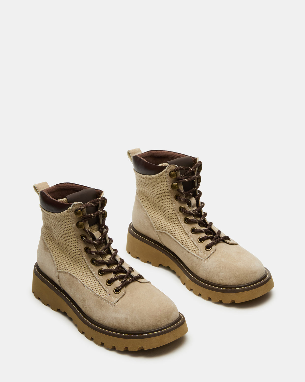 CINO Taupe Suede Women's Lug Lace-Up Ankle Boot Steve Madden TAUPE SUEDE