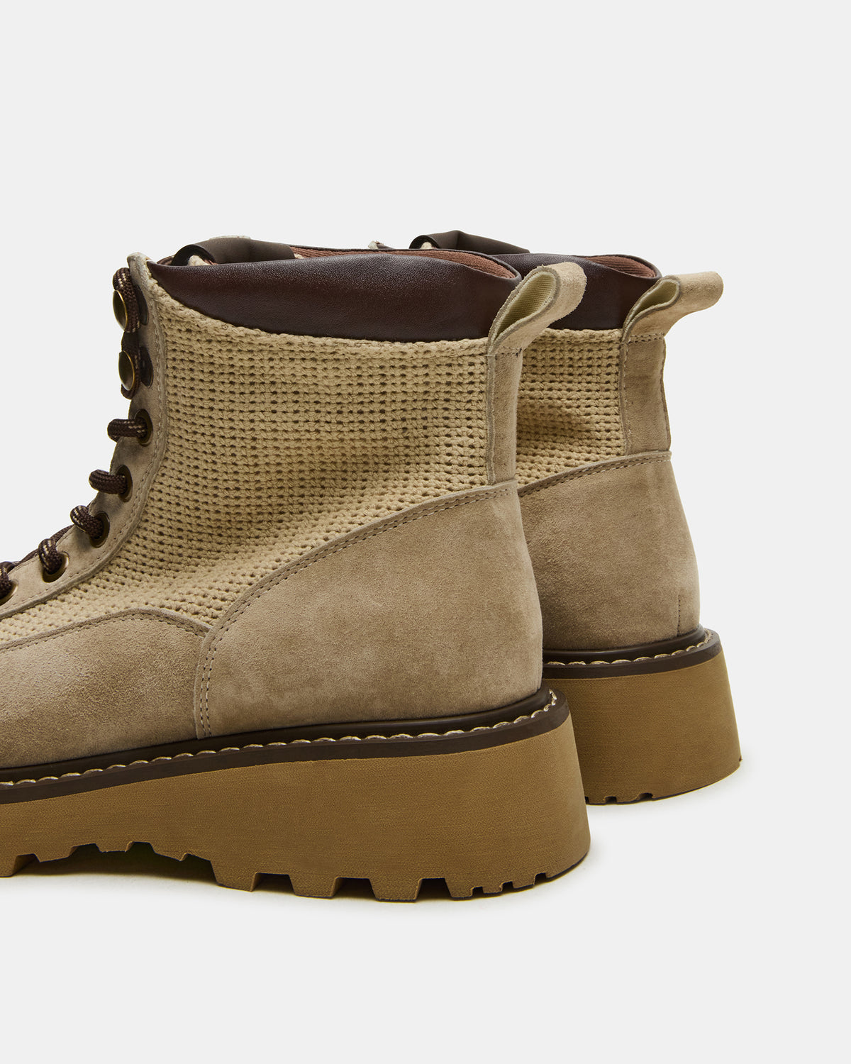 CINO Taupe Suede Women's Lug Lace-Up Ankle Boot Steve Madden TAUPE SUEDE