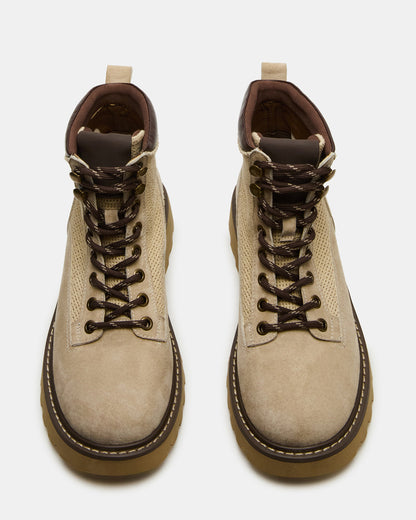 CINO Taupe Suede Women's Lug Lace-Up Ankle Boot Steve Madden TAUPE SUEDE