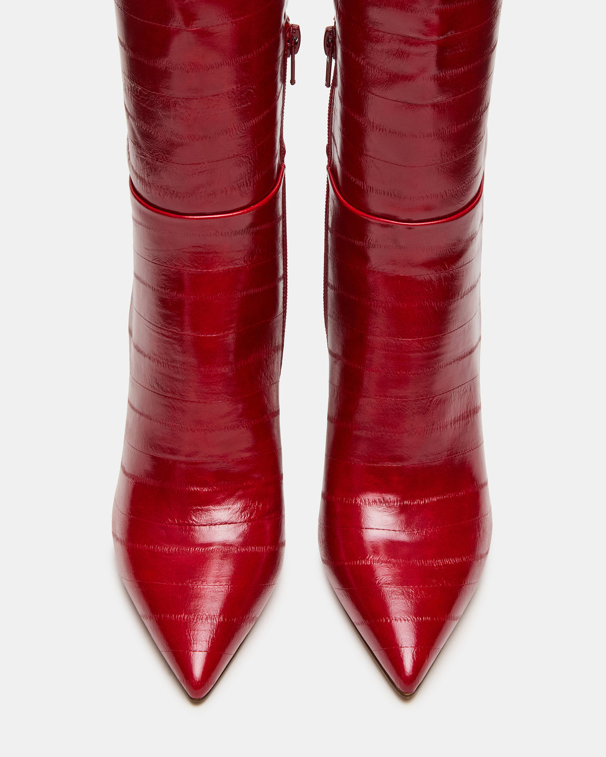 NITRO Red Eel Wide Calf Pointed-Toe Stiletto Heel Knee-High Women's Boots Steve Madden RED EEL