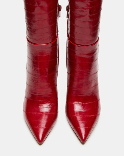 NITRO Red Eel Wide Calf Pointed-Toe Stiletto Heel Knee-High Women's Boots Steve Madden RED EEL