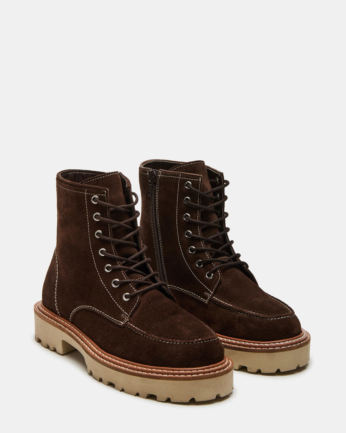 FOREST Brown Suede Lug Ankle Boot | Women's Booties Steve Madden BROWN SUEDE