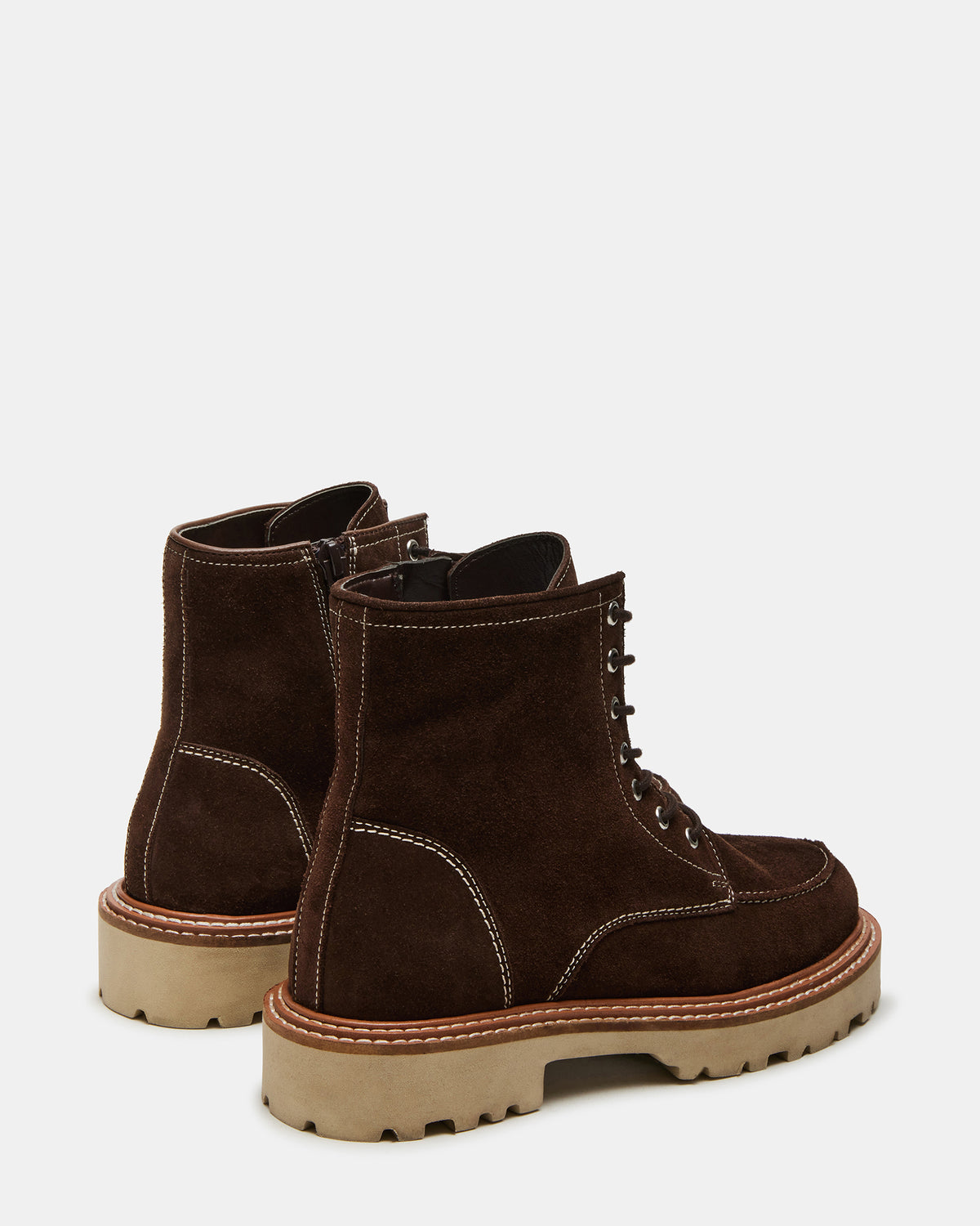 FOREST Brown Suede Lug Ankle Boot | Women's Booties Steve Madden BROWN SUEDE