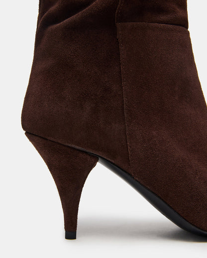 LINGER Brown Suede Pointed-Toe Over-The-Knee Heeled Women's Boot Steve Madden BROWN SUEDE