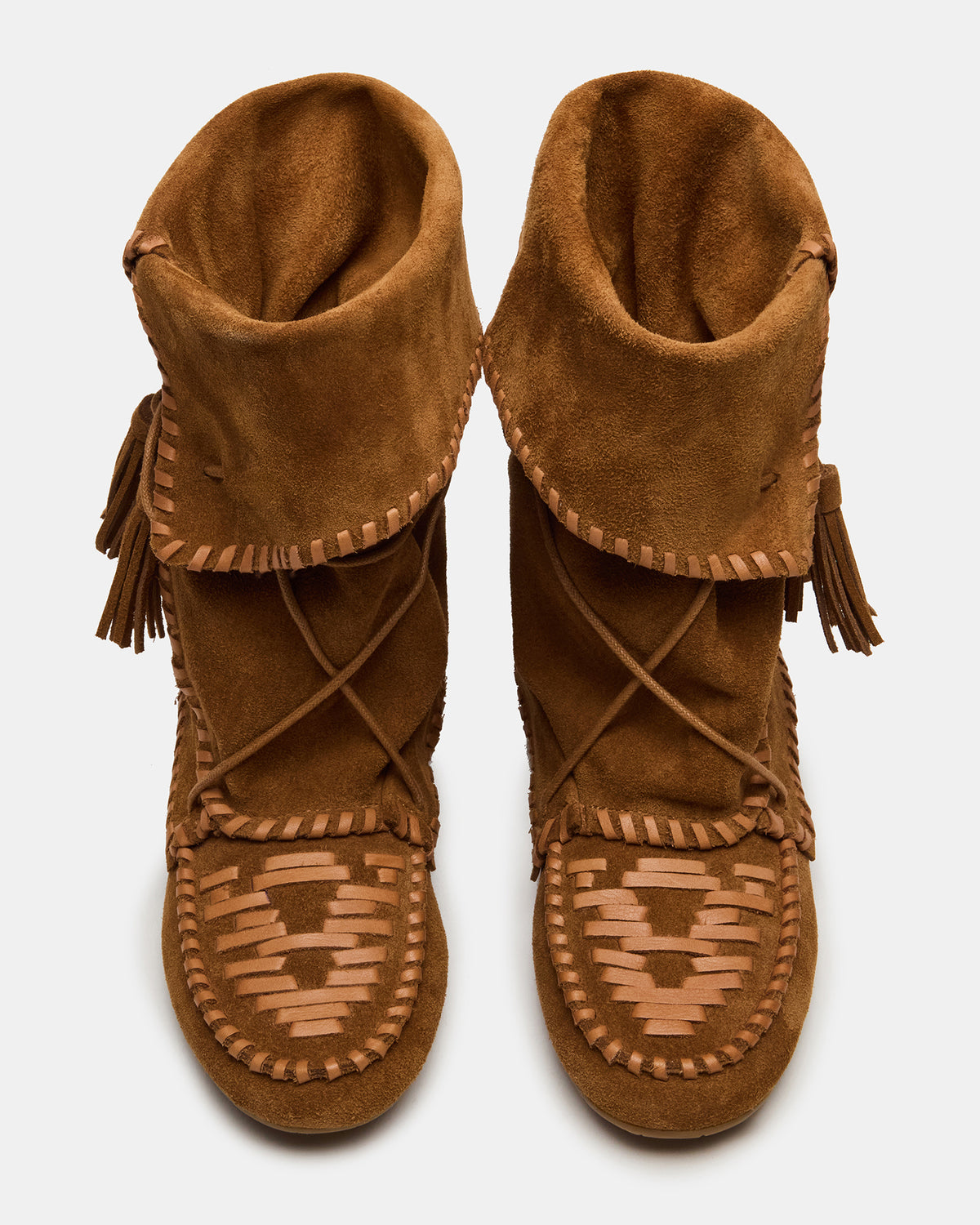 TIPPETT Chestnut Suede Fold-Over Tassel Boot | Women's Boots Steve Madden CHESTNUT SUEDE