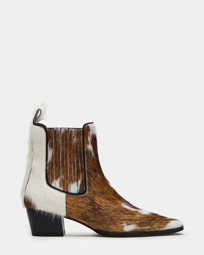 ALFONSA Brown Multi Chelsea Block Heel Women's Ankle Boot Steve Madden BROWN MULTI