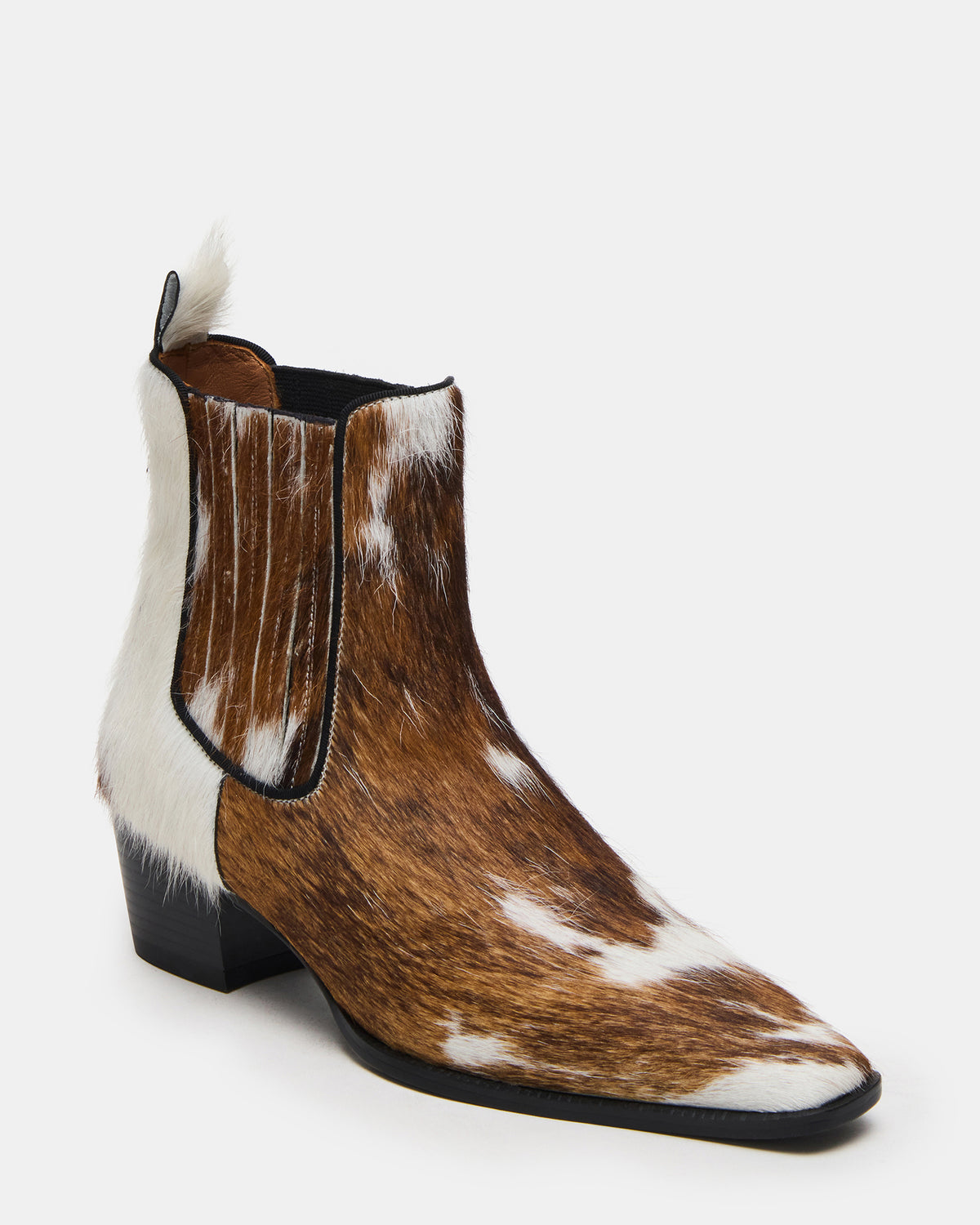 ALFONSA Brown Multi Chelsea Block Heel Women's Ankle Boot Steve Madden BROWN MULTI