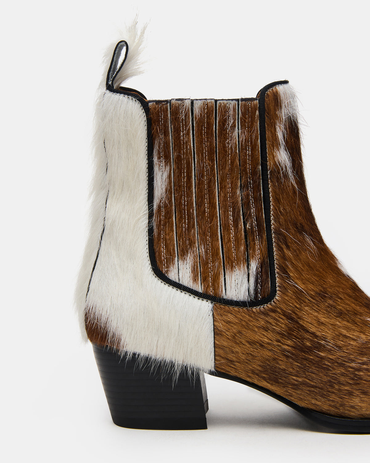 ALFONSA Brown Multi Chelsea Block Heel Women's Ankle Boot Steve Madden BROWN MULTI