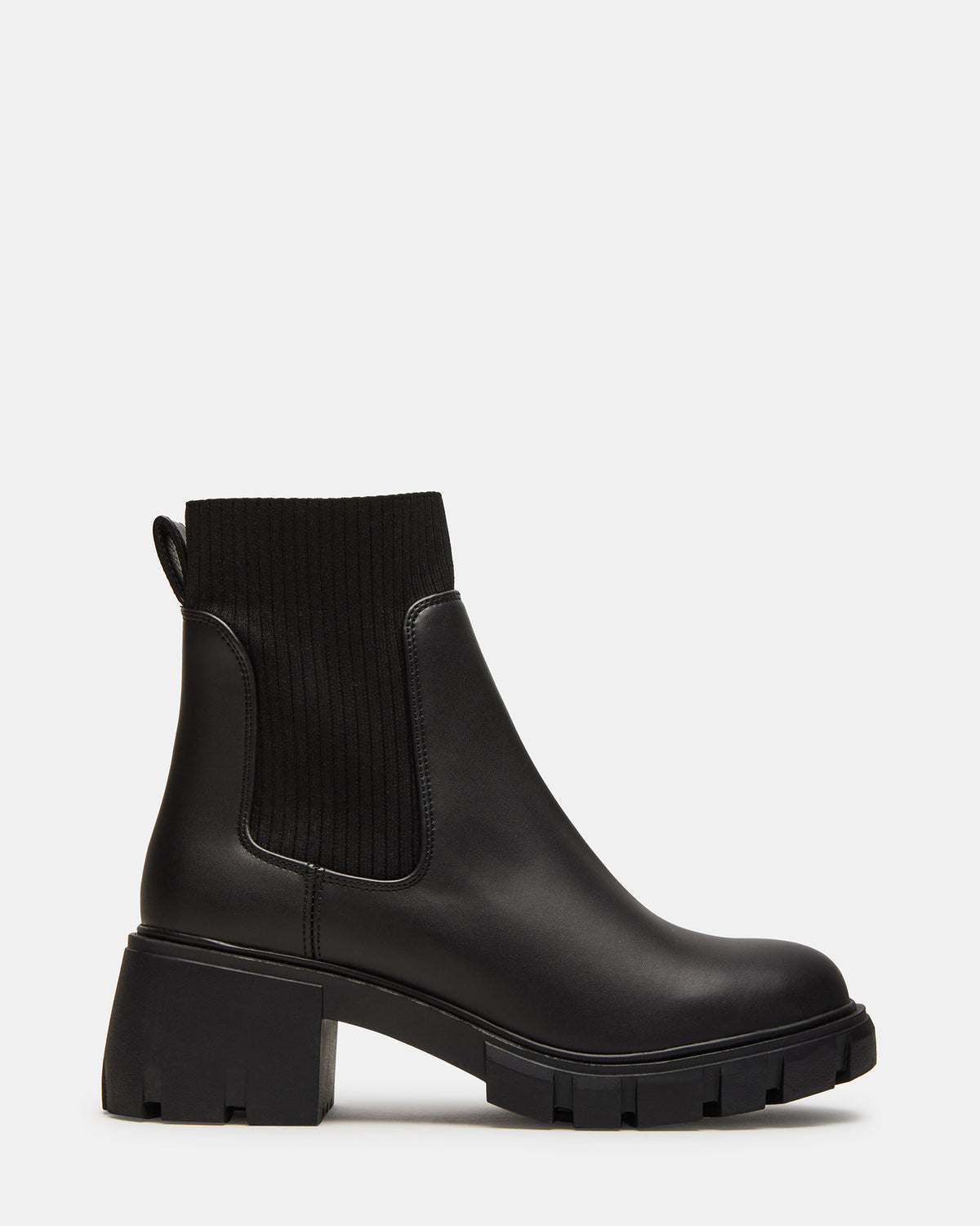 HUTCHH20 Black Water-Resistant Lug Sole Ankle Boot | Women's Booties Steve Madden BLACK