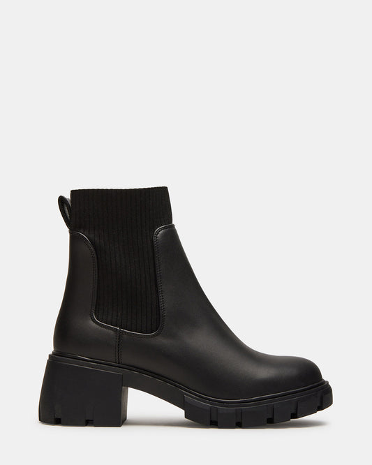 HUTCHH20 Black Water-Resistant Lug Sole Ankle Boot | Women's Booties Steve Madden BLACK