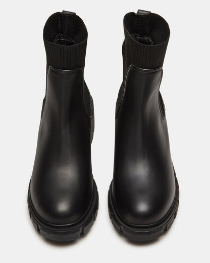 HUTCHH20 Black Water-Resistant Lug Sole Ankle Boot | Women's Booties Steve Madden BLACK