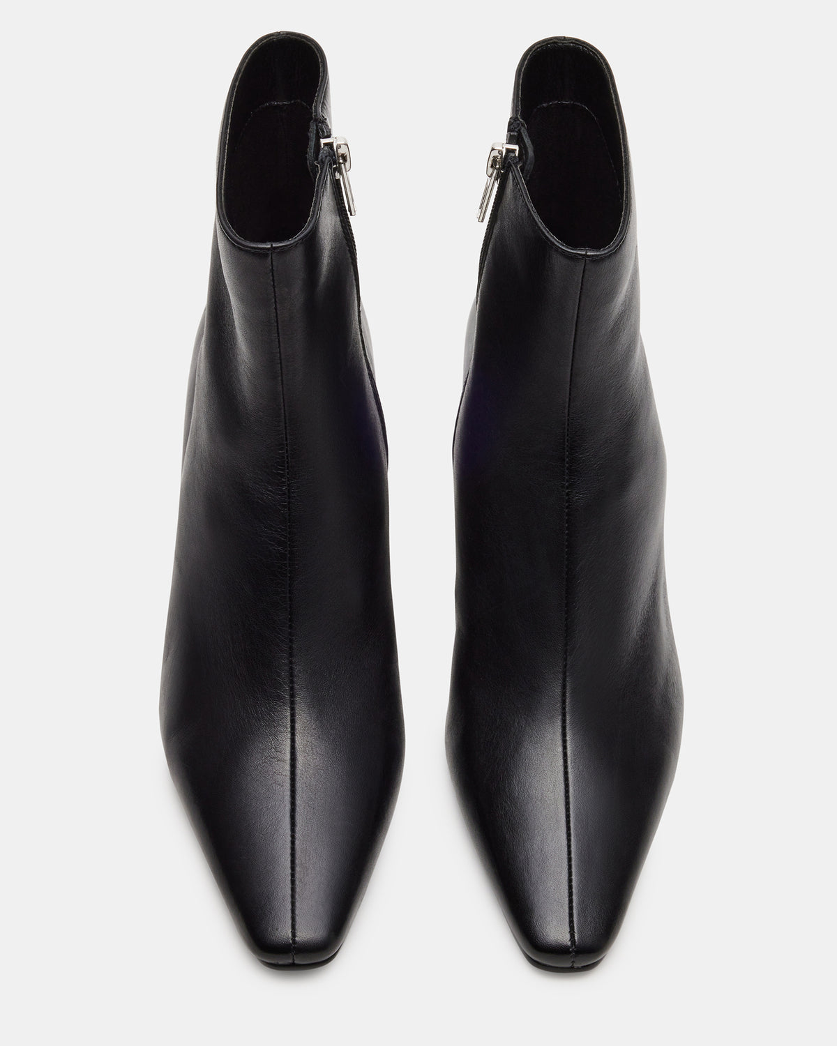 DELVIE Black Leather Kitten Heel Ankle Boot | Women's Booties Steve Madden BLACK LEATHER