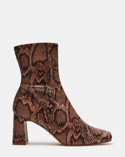 HUSH Snake Square Toe Bootie | Women's Ankle Boots Steve Madden SNAKE