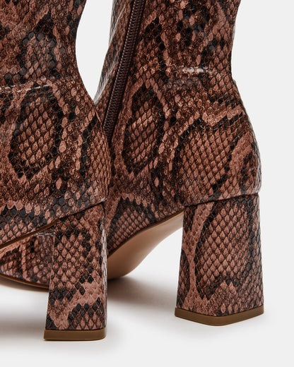 HUSH Snake Square Toe Bootie | Women's Ankle Boots Steve Madden SNAKE