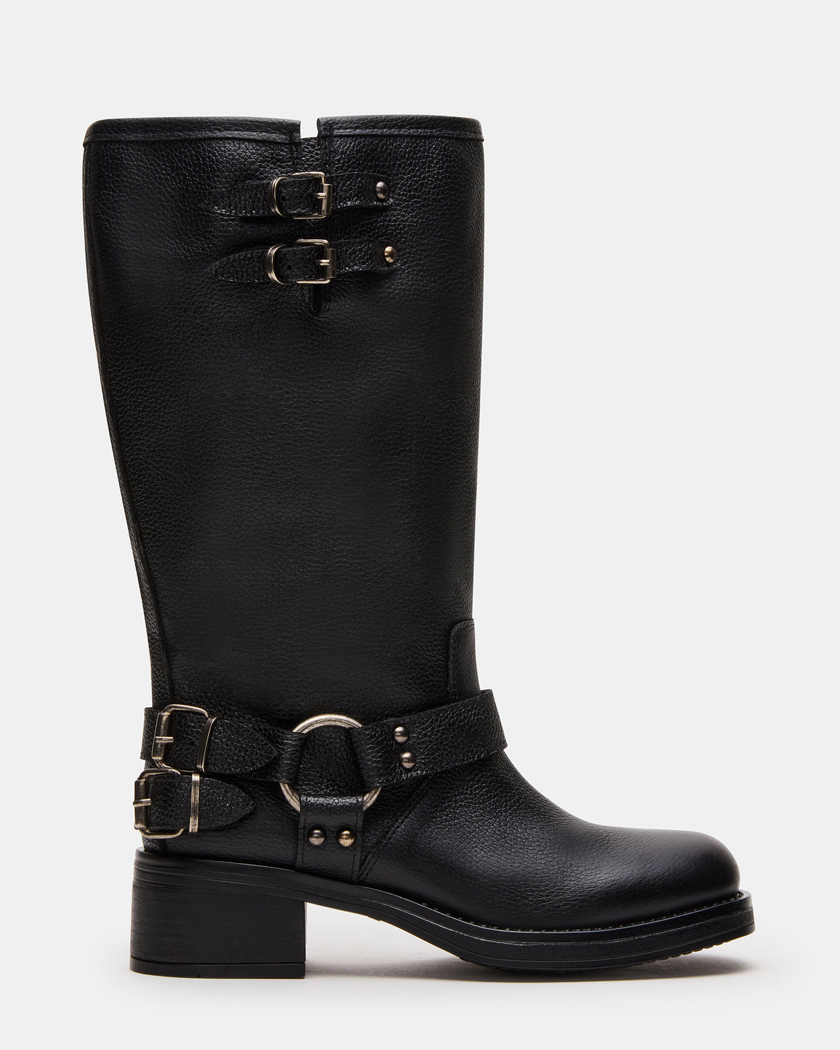 ASTOR Black Leather Wide Calf Knee-High Women's Boot Steve Madden BLACK LEATHER