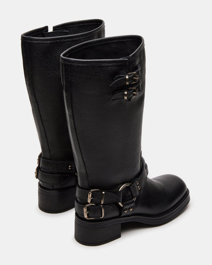 ASTOR Black Leather Wide Calf Knee-High Women's Boot Steve Madden BLACK LEATHER