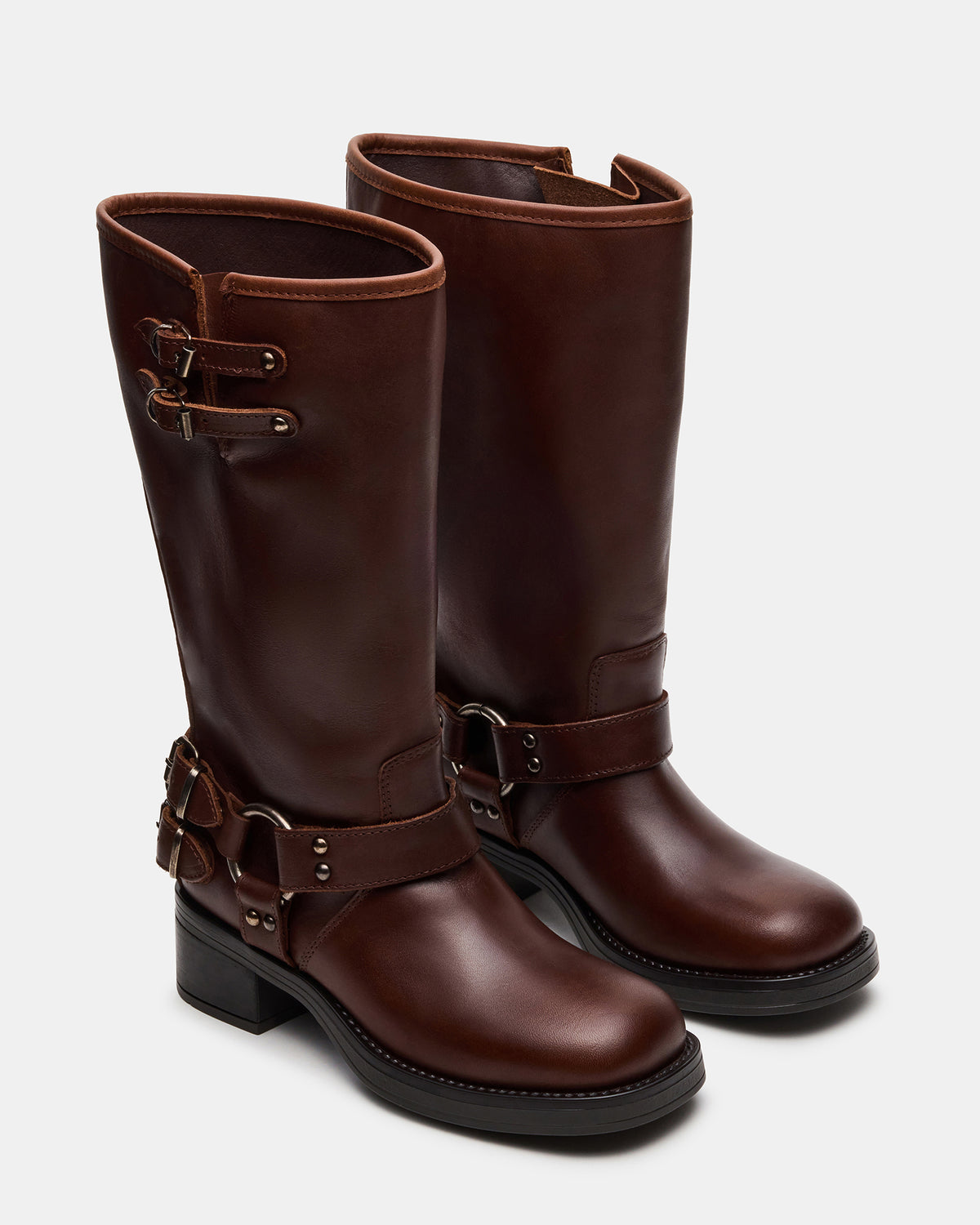 ASTOR Brown Leather Wide Calf Knee-High Women's Boot Steve Madden BROWN LEATHER