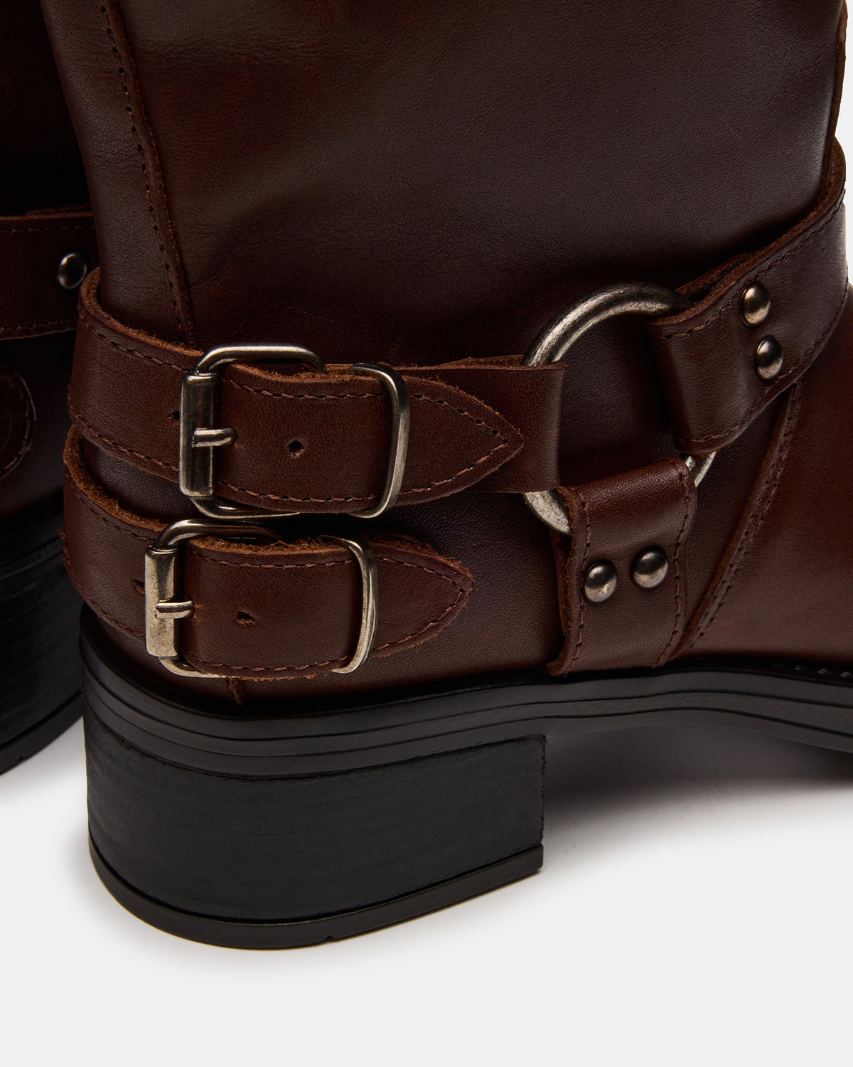 ASTOR Brown Leather Wide Calf Knee-High Women's Boot Steve Madden BROWN LEATHER