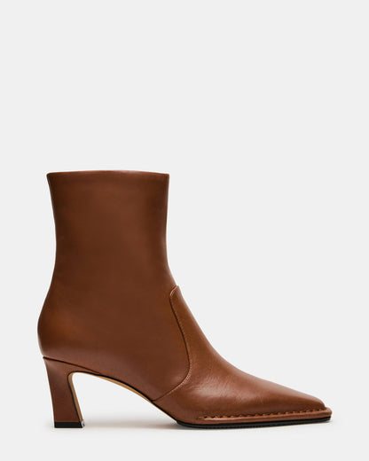 FARE Tan Leather Square Toe Women's Ankle Boot Steve Madden TAN LEATHER