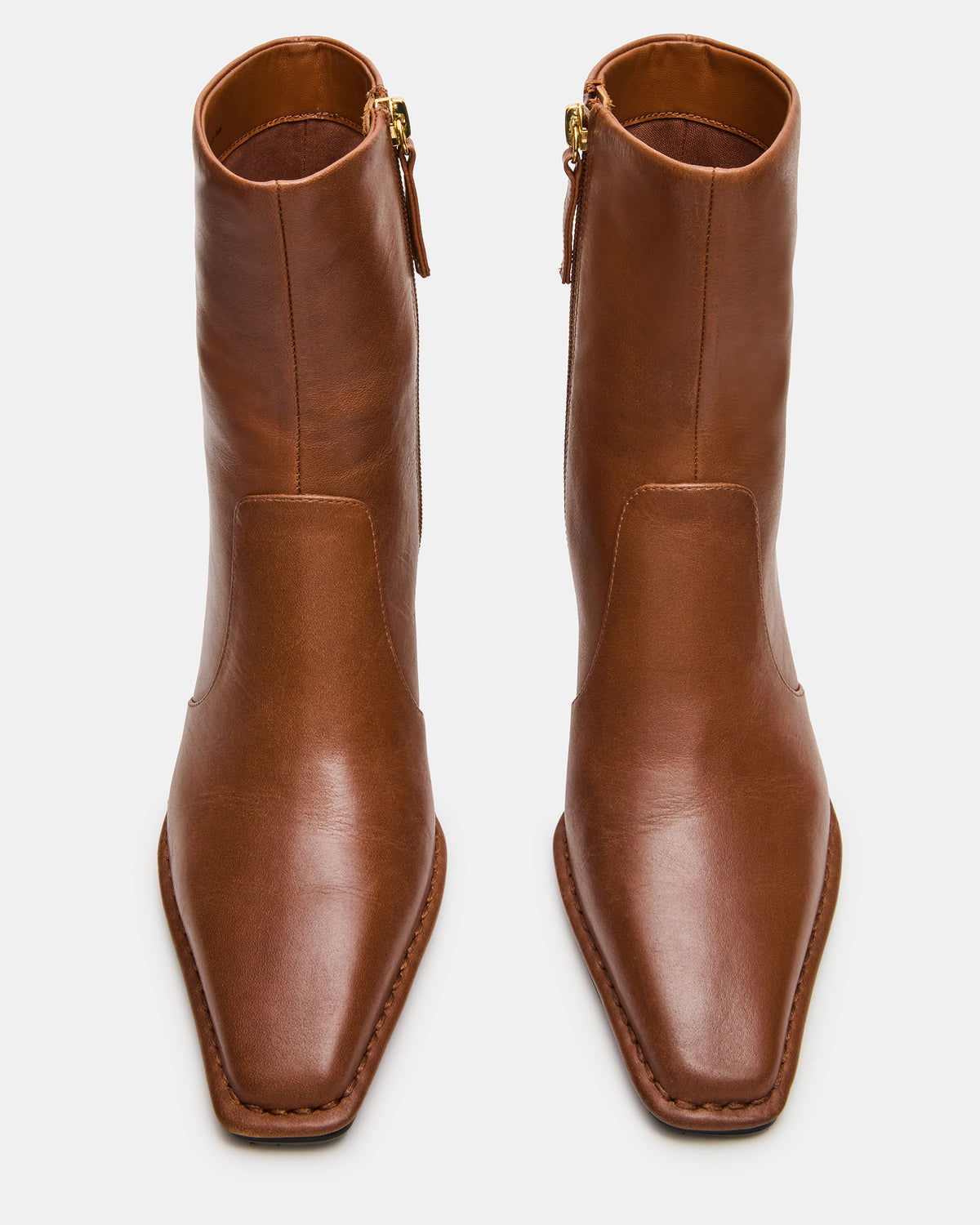 FARE Tan Leather Square Toe Women's Ankle Boot Steve Madden TAN LEATHER