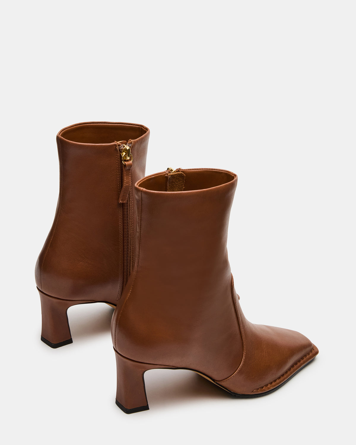 FARE Tan Leather Square Toe Women's Ankle Boot Steve Madden TAN LEATHER