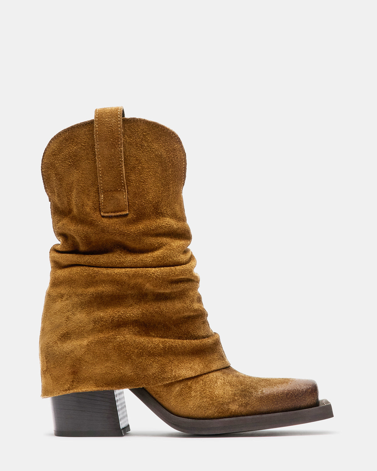 PIA Chestnut Suede Cuffed Boot | Women's Booties Steve Madden CHESTNUT SUEDE