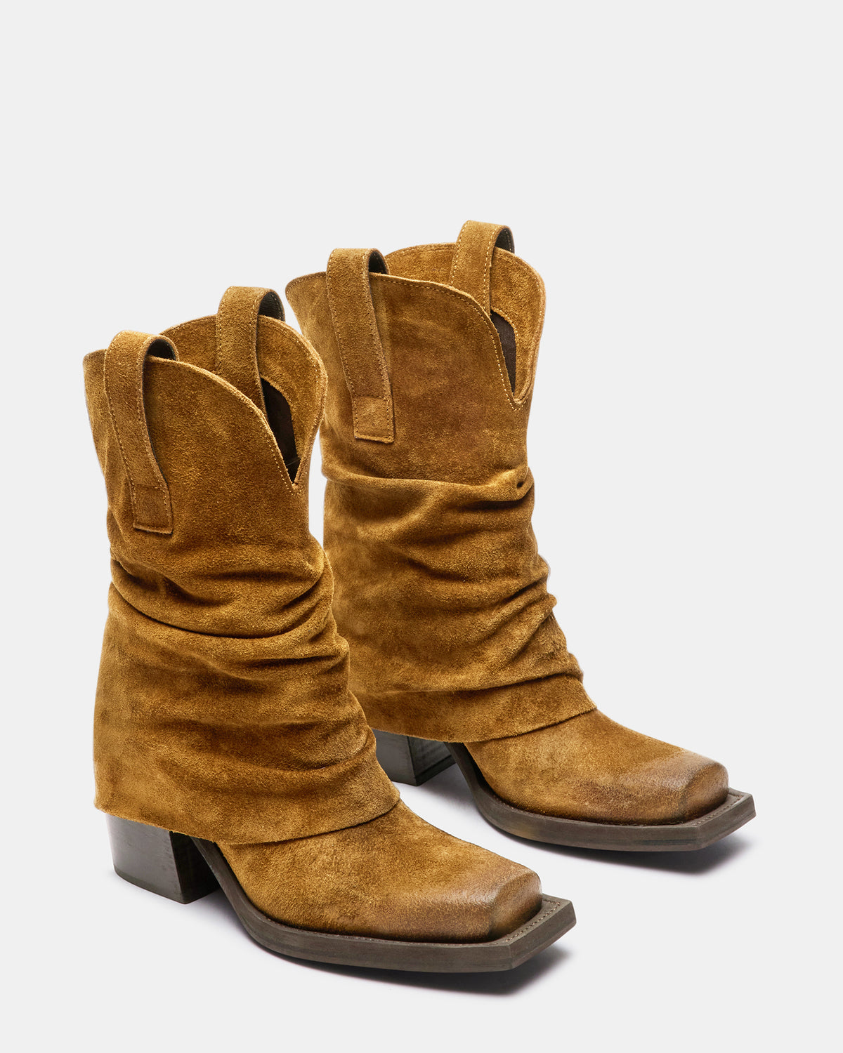 PIA Chestnut Suede Cuffed Boot | Women's Booties Steve Madden CHESTNUT SUEDE