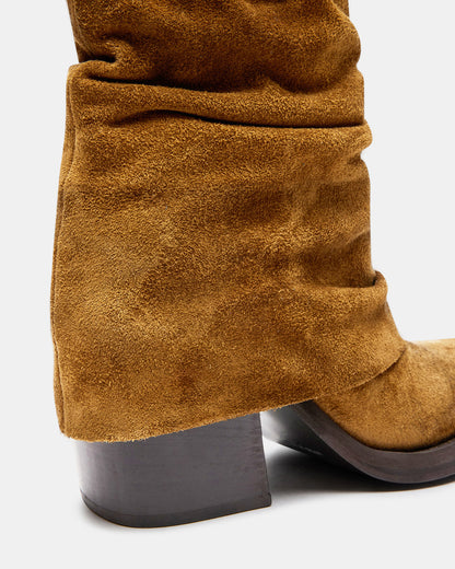 PIA Chestnut Suede Cuffed Boot | Women's Booties Steve Madden CHESTNUT SUEDE