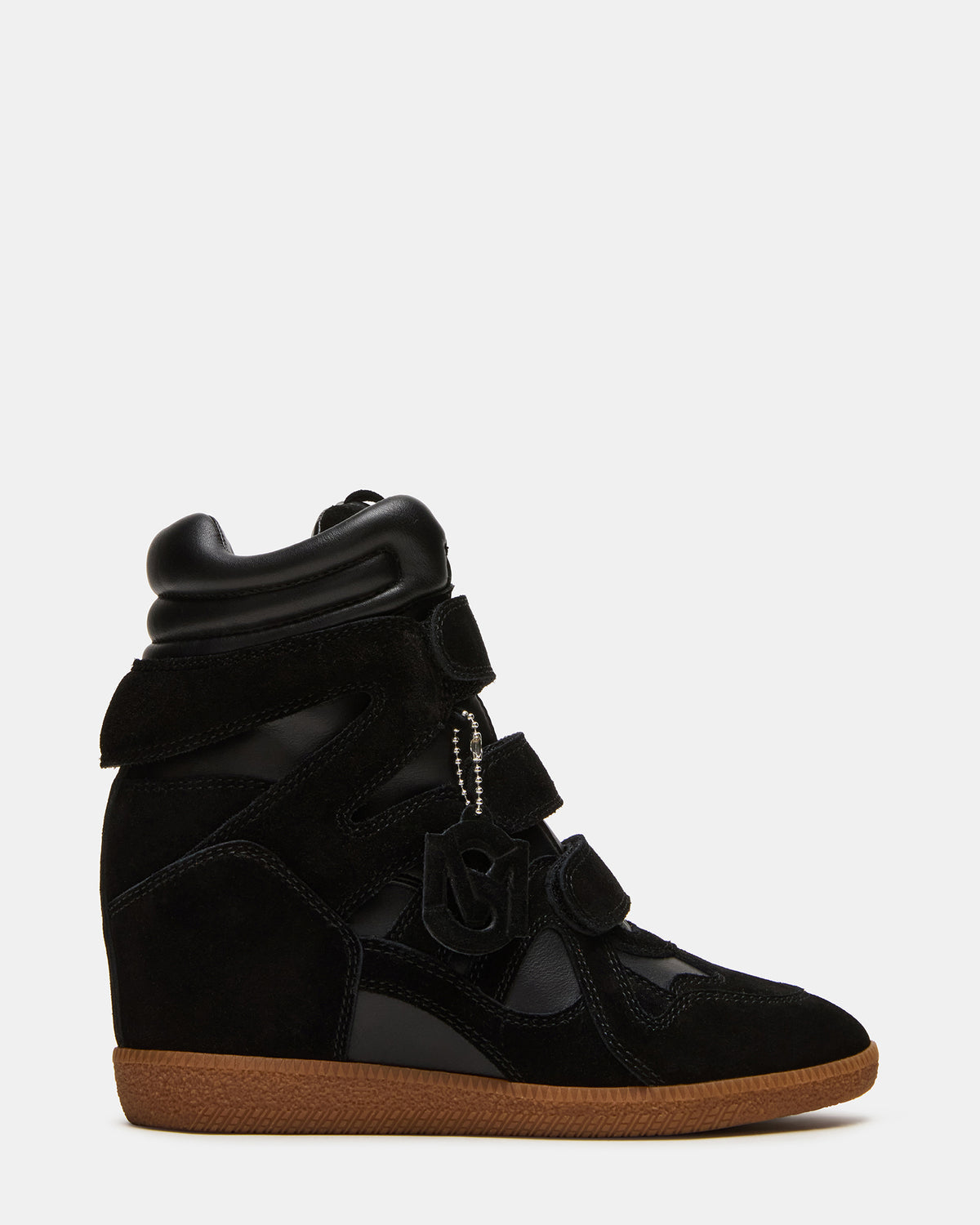 MAVIS Black Suede High-Top Velcro Women's Sneaker Steve Madden BLACK SUEDE