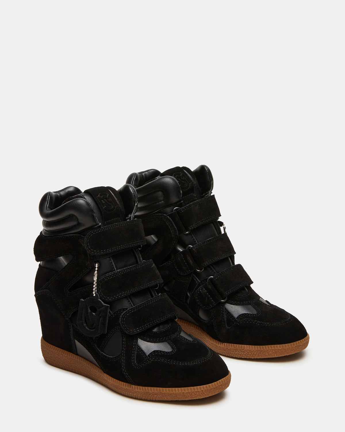 MAVIS Black Suede High-Top Velcro Women's Sneaker Steve Madden BLACK SUEDE