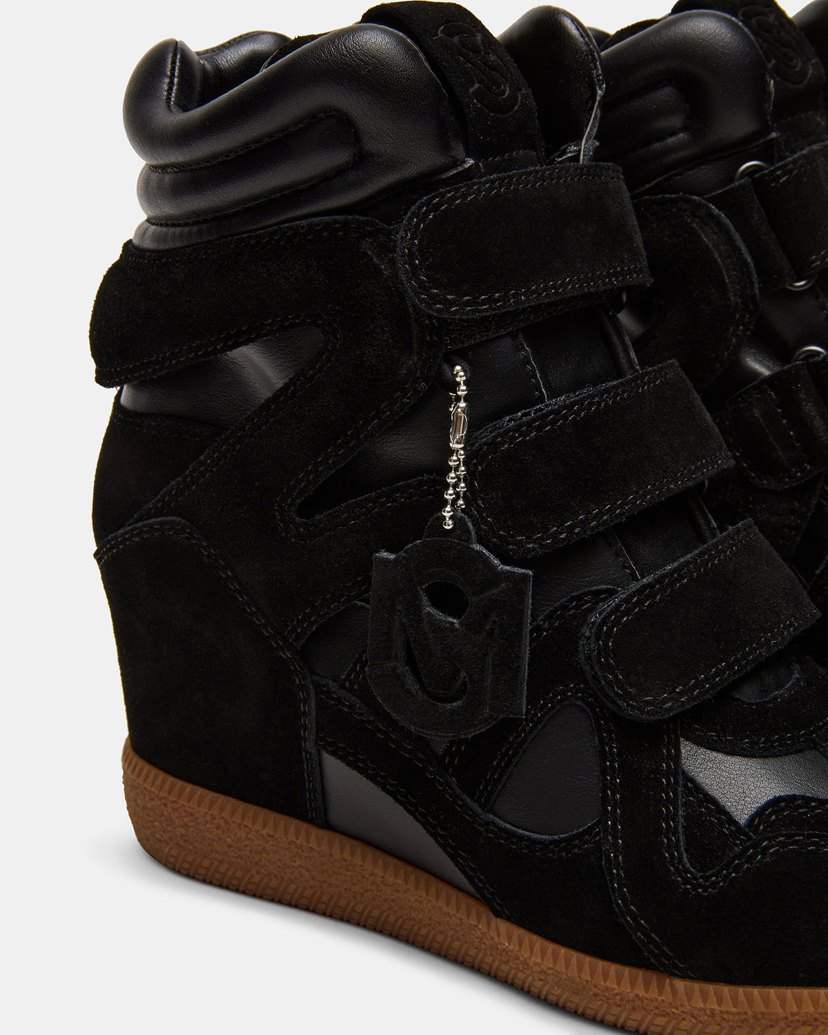 MAVIS Black Suede High-Top Velcro Women's Sneaker Steve Madden BLACK SUEDE