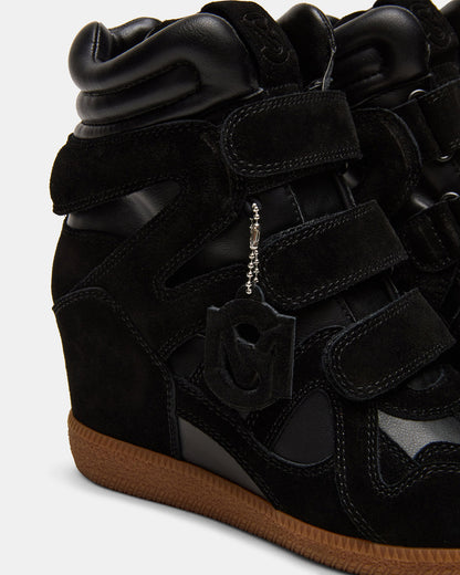MAVIS Black Suede High-Top Velcro Women's Sneaker Steve Madden BLACK SUEDE