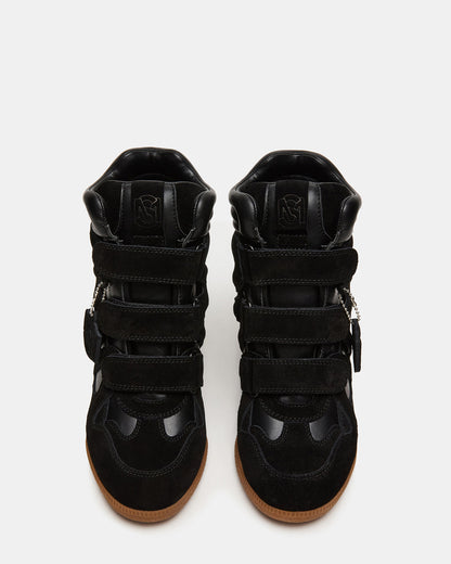 MAVIS Black Suede High-Top Velcro Women's Sneaker Steve Madden BLACK SUEDE