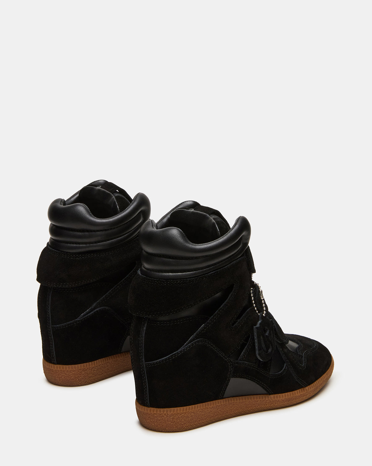 MAVIS Black Suede High-Top Velcro Women's Sneaker Steve Madden BLACK SUEDE
