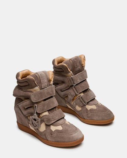 MAVIS Taupe Suede High-Top Velcro Women's Sneaker Steve Madden TAUPE SUEDE