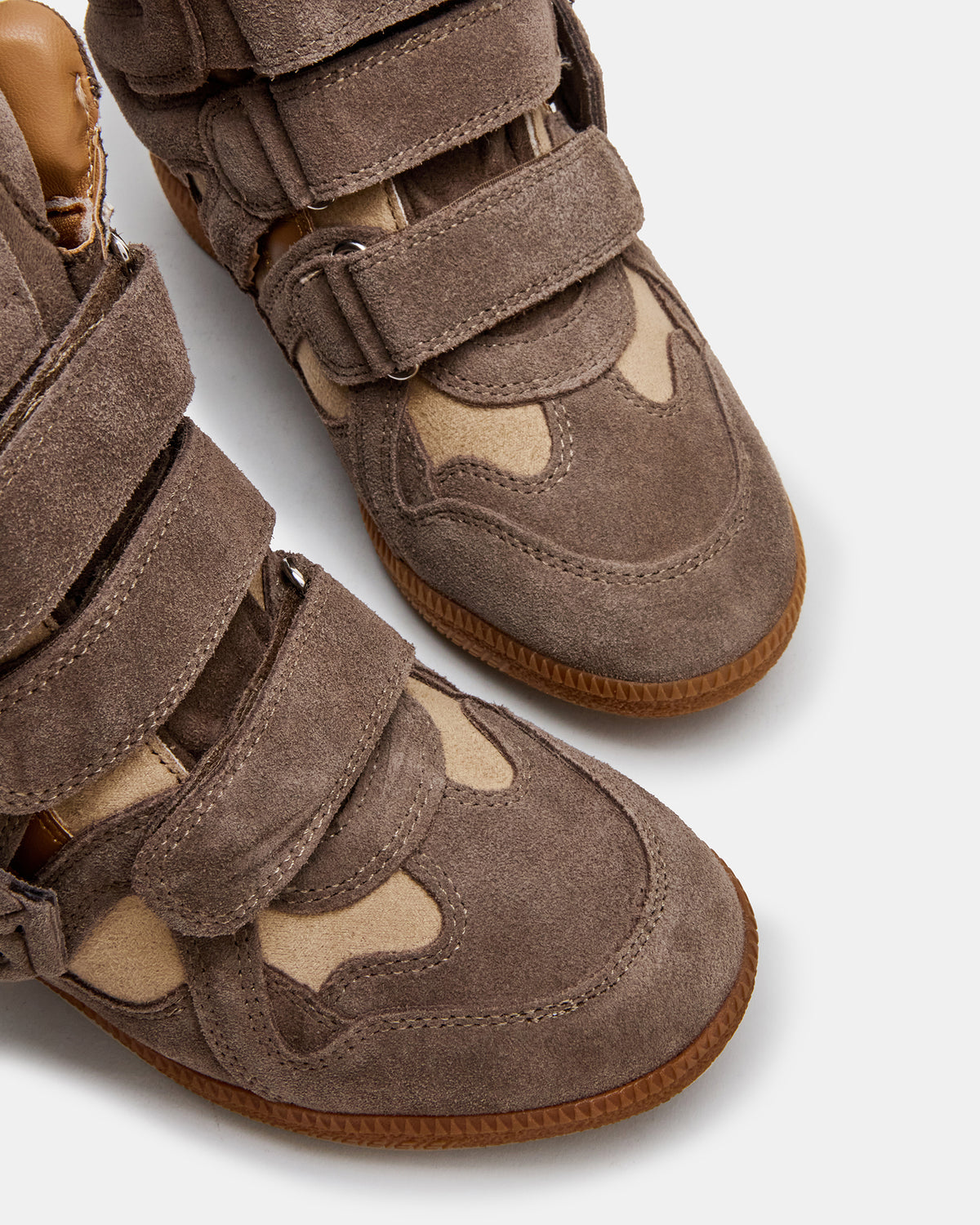 MAVIS Taupe Suede High-Top Velcro Women's Sneaker Steve Madden TAUPE SUEDE