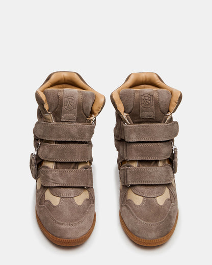 MAVIS Taupe Suede High-Top Velcro Women's Sneaker Steve Madden TAUPE SUEDE