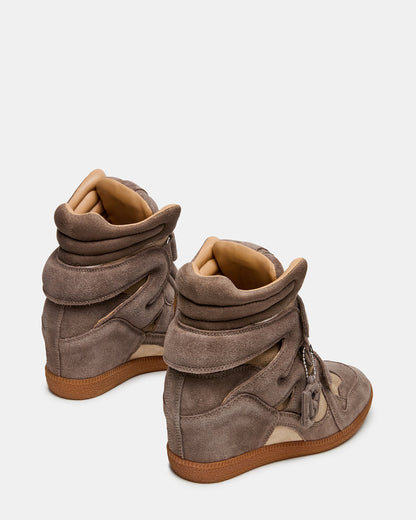 MAVIS Taupe Suede High-Top Velcro Women's Sneaker Steve Madden TAUPE SUEDE