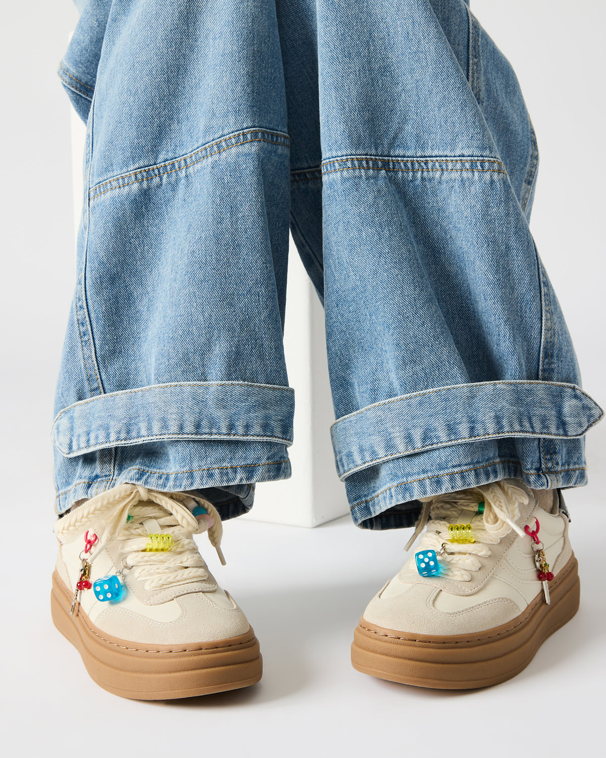 DODGE CHARM Bone Multi Low-Top Platform Women's Sneaker Steve Madden BONE MULTI