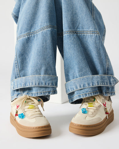 DODGE CHARM Bone Multi Low-Top Platform Women's Sneaker Steve Madden BONE MULTI