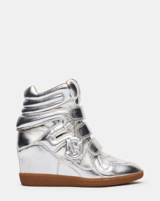 MAVIS Silver High-Top Velcro Women's Sneaker Steve Madden SILVER