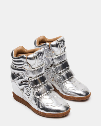 MAVIS Silver High-Top Velcro Women's Sneaker Steve Madden SILVER
