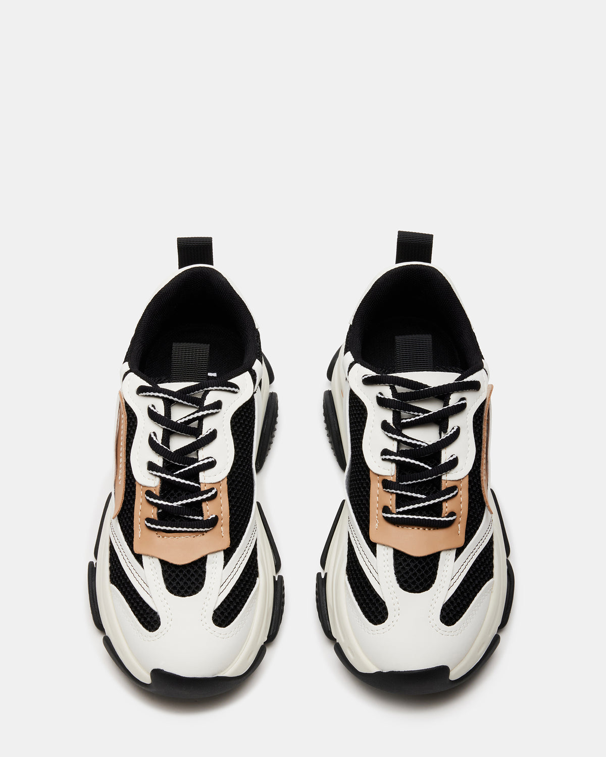 POSSESSION Black/Tan Platform Lace-Up Women's Sneaker Steve Madden BLACK TAN
