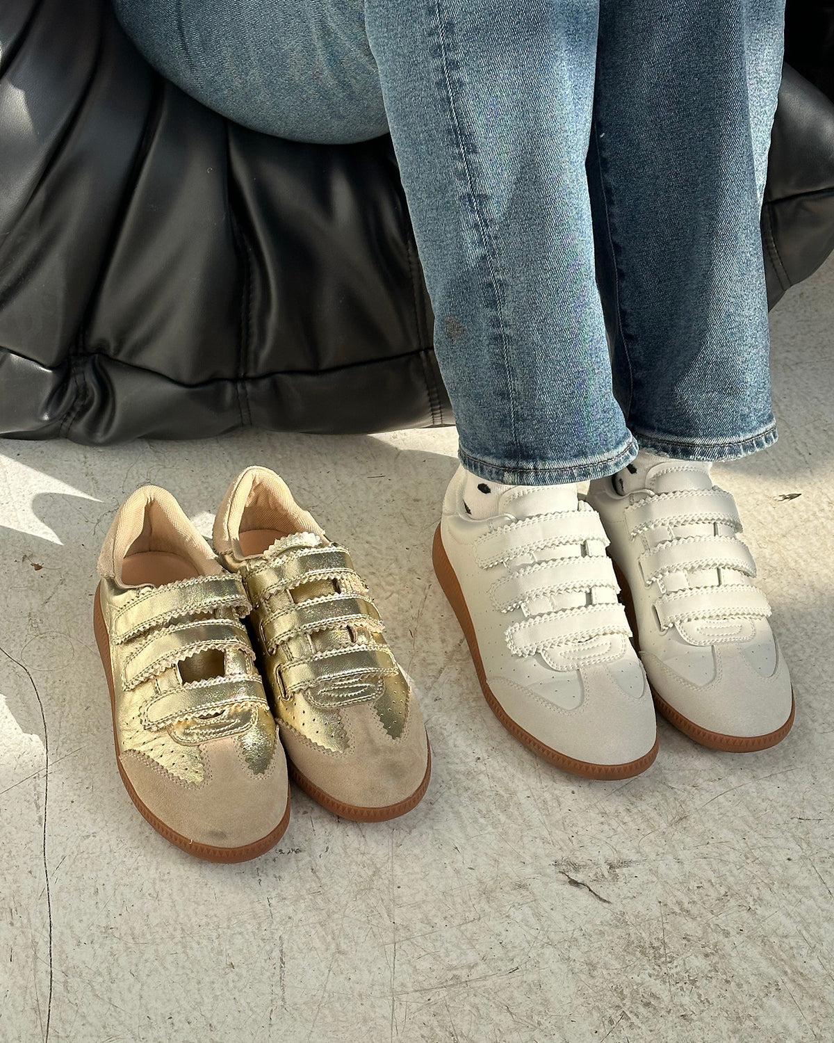 MOMENTUM Gold Velcro Low-Top Women's Sneakers Steve Madden GOLD