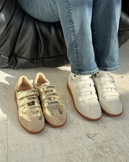 MOMENTUM Gold Velcro Low-Top Women's Sneakers Steve Madden GOLD