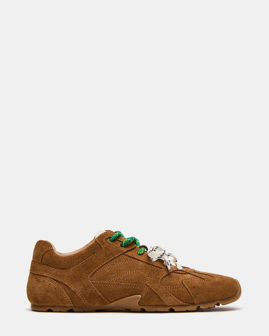 AZIEL Camel Suede Low-Top Lace-Up Women's Sneakers Steve Madden CAMEL SUEDE