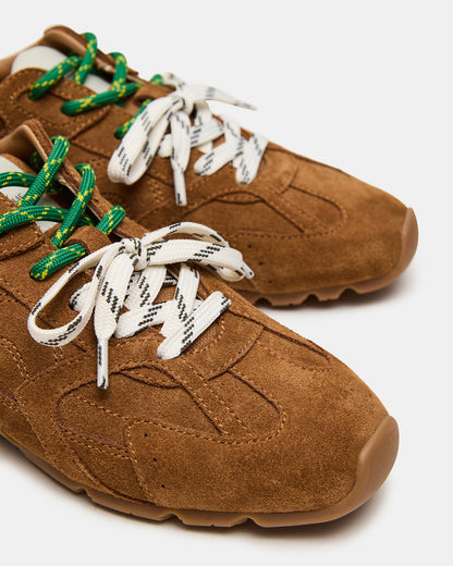 AZIEL Camel Suede Low-Top Lace-Up Women's Sneakers Steve Madden CAMEL SUEDE